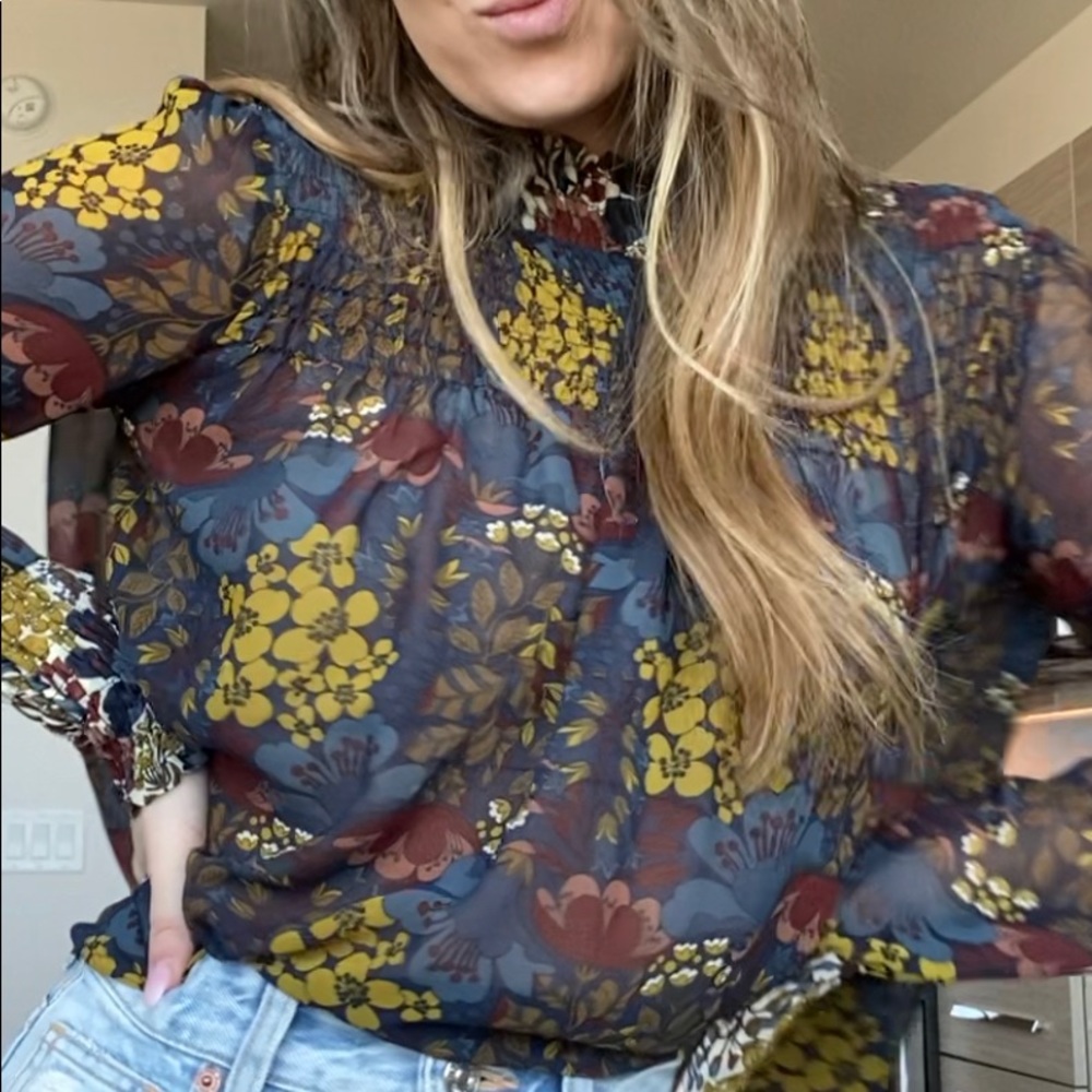Zara floral blouse